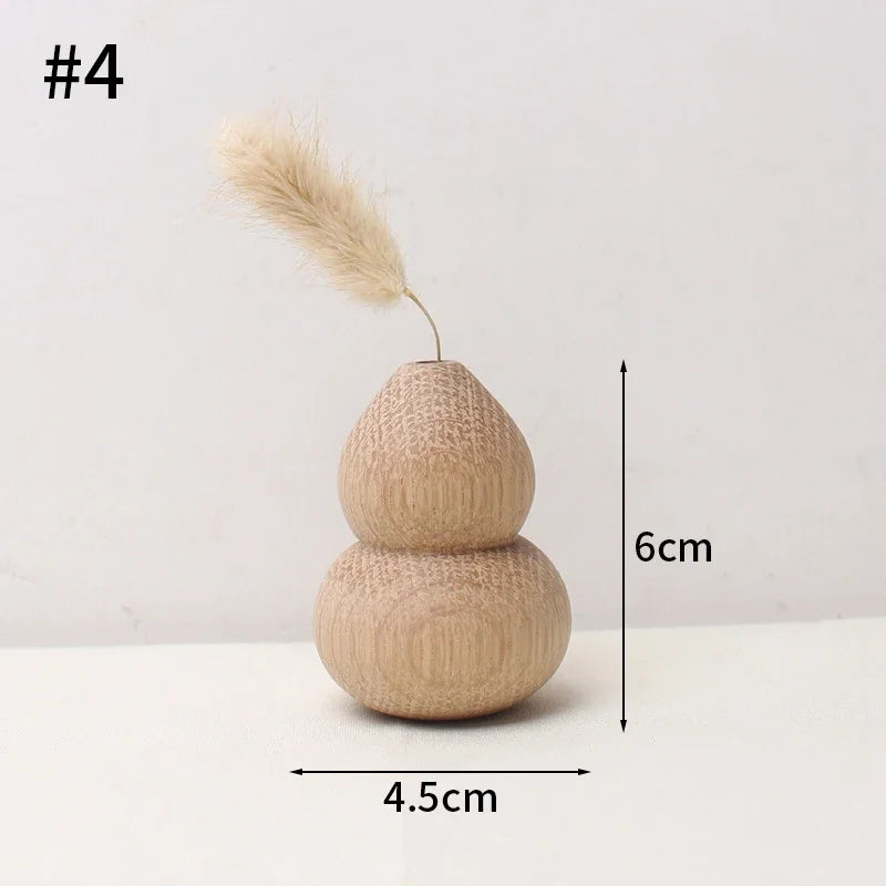 Japanese Wooden Vase for Flower Home Decor Decorative Flowers Vase Living Room Decoration Office Desktop Flowers Bottle Ornament